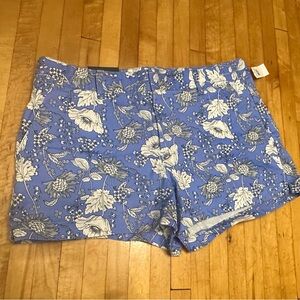 Brand New, Blue, Gap "City" Shorts w/ White Flowers. Classic and statement! NWT